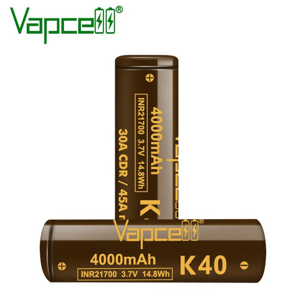 VapCell K40 21700 4000mah 30A/45A Battery 1pcs
